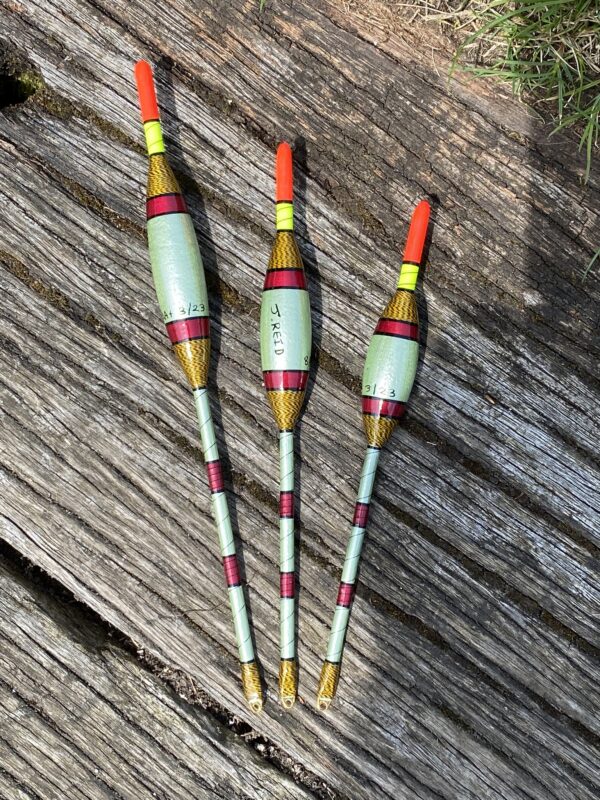 A set of 3 traditional Avon style fishing floats.