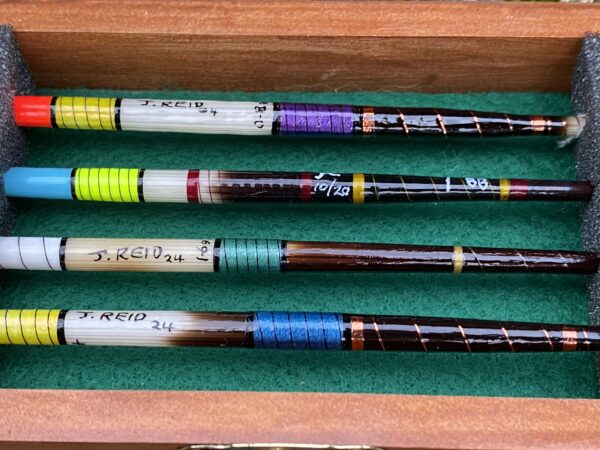 A presentation box set of four Traditional vintage style Porcupine quill floats - Image 5