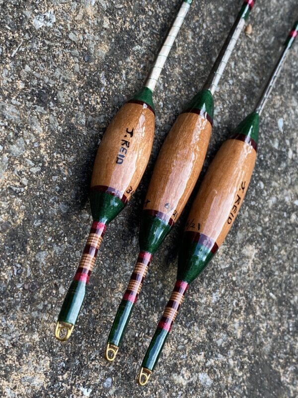 A set of three traditional style crow quill bodied antenna floats. - Image 8