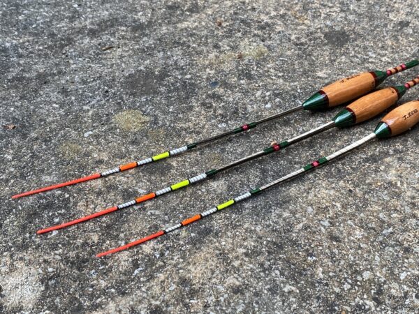 A set of three traditional style crow quill bodied antenna floats. - Image 9