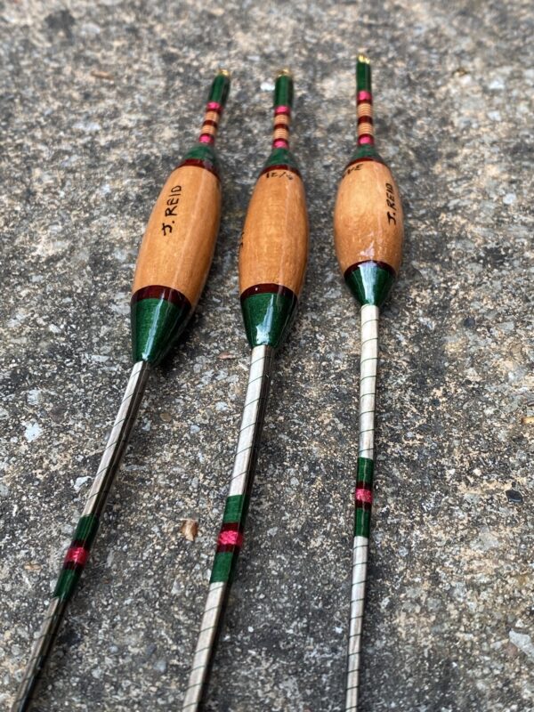 A set of three traditional style crow quill bodied antenna floats. - Image 6