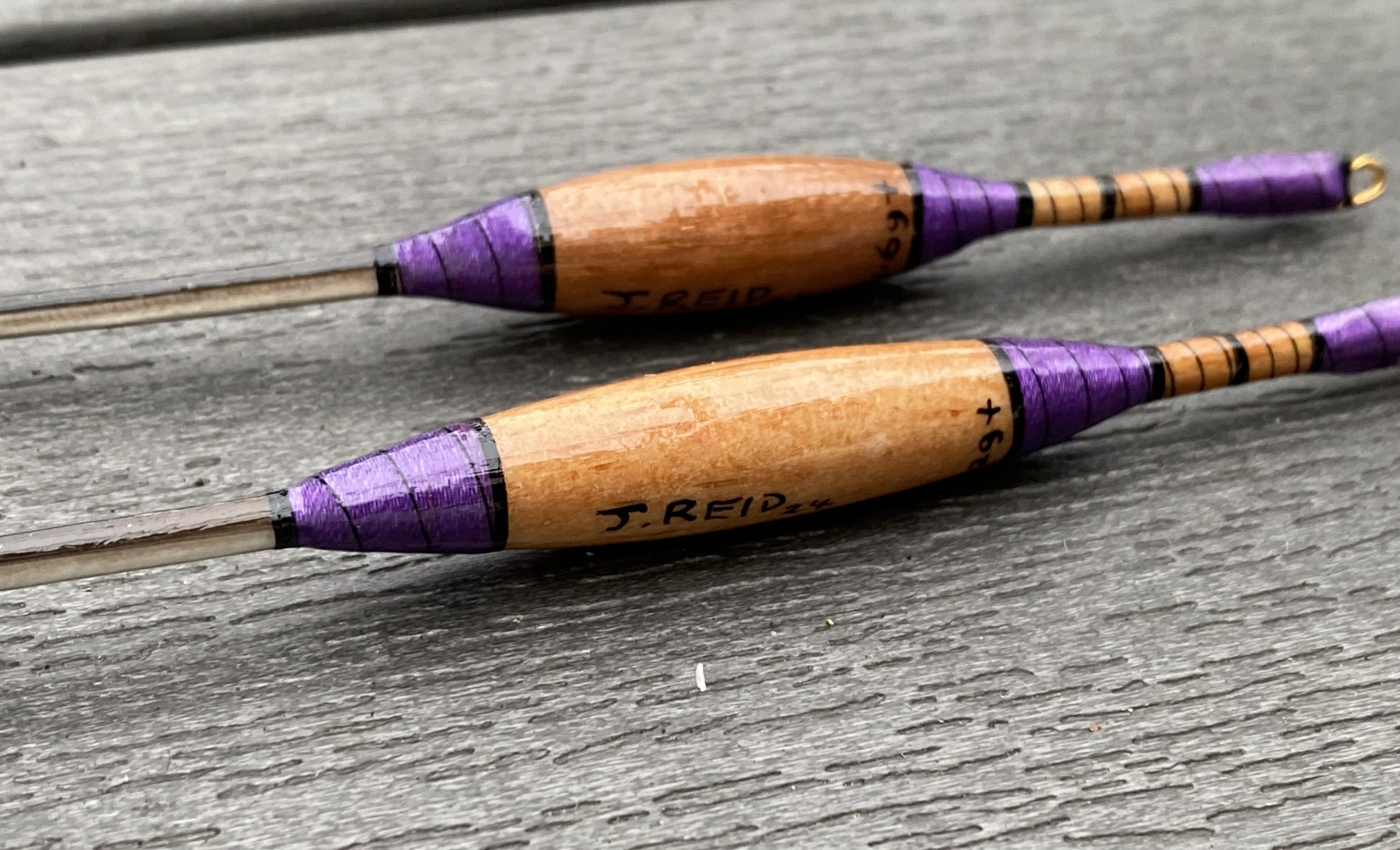 A pair of traditional style crow quill bodied antenna float. - Image 8