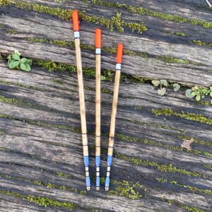 A Set of three traditional style Scorched Reed Wagler floats