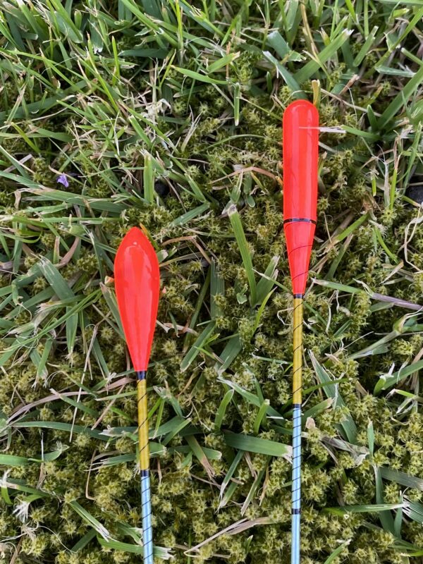 A pair of traditional style carbon stem drift beater floats. - Image 10
