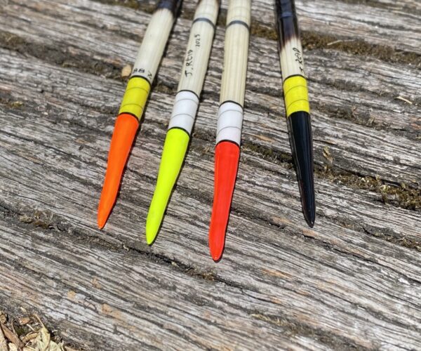 A set of four traditional vintage style Porcupine quill floats - Image 5