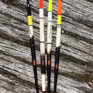 A set of four traditional vintage style Porcupine quill floats