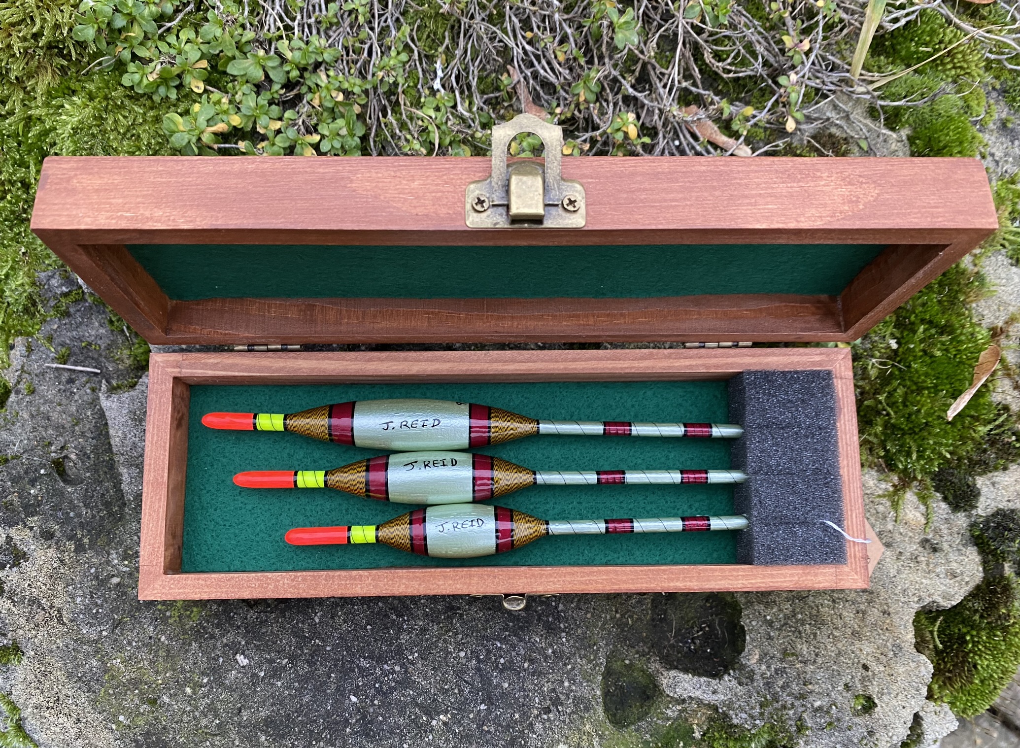 A Presentation Box Set of 3 Tradition Avon style fishing floats
