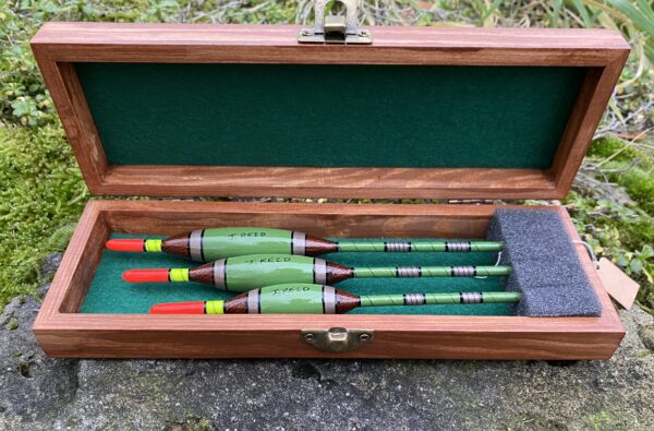 A presentation box set of 3 Traditional Avon style (Topper) fishing floats. - Image 6