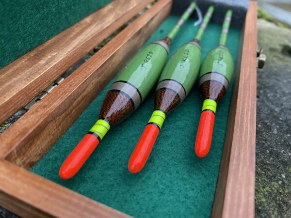 A presentation box set of 3 Traditional Avon style (Topper) fishing floats. - Image 7