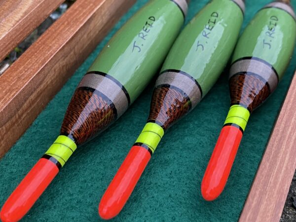 A presentation box set of 3 Traditional Avon style (Topper) fishing floats. - Image 2