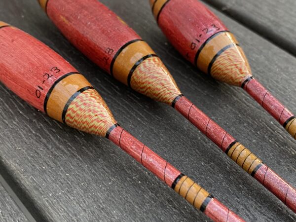 A set of 3 tradition reddish gold Avon style fishing floats - Image 2