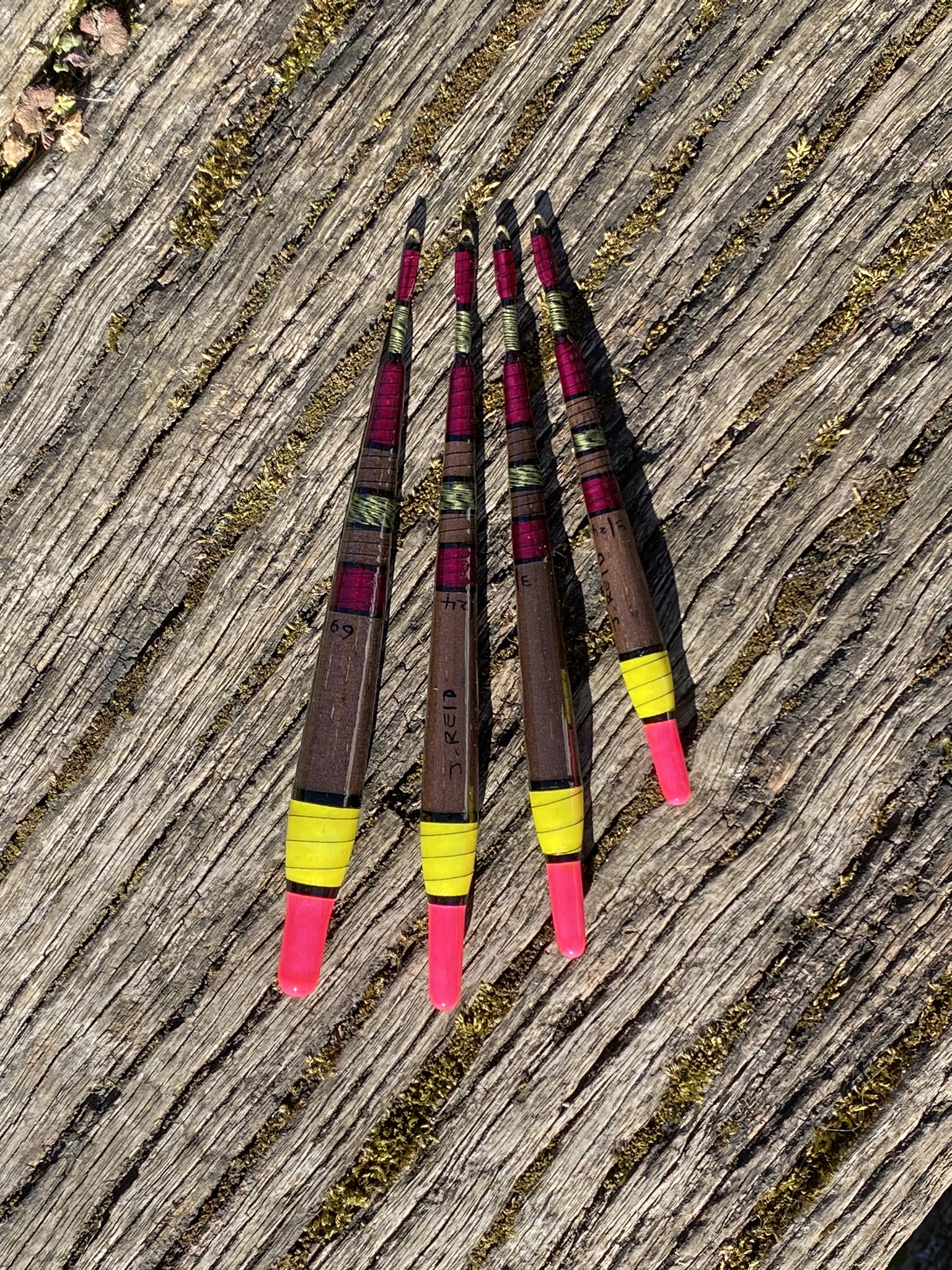 A Set of four Traditional style Chubber floats.